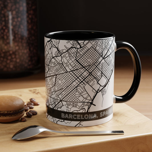 BARCELONA Spain City Map - Personalized Coffee Mug