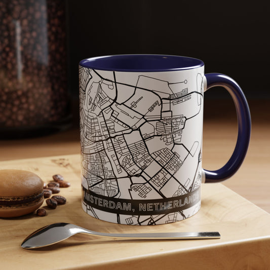AMSTERDAM Netherlands City Map - Personalized Coffee Mug