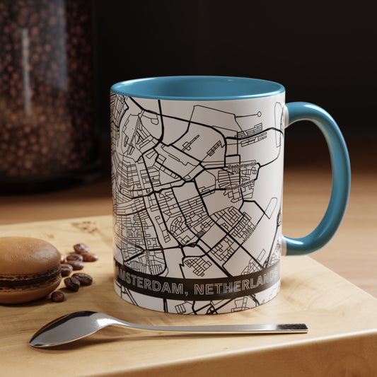 AMSTERDAM Netherlands City Map - Personalized Coffee Mug