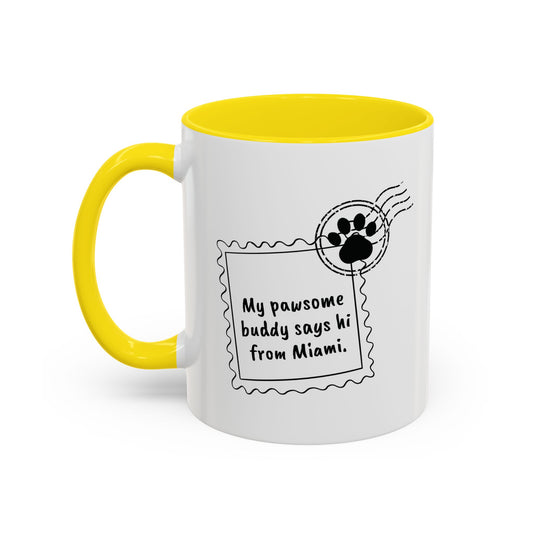 Personalized Dog/Cat/Pet Mug: Photo + Fun Message (Yellow)