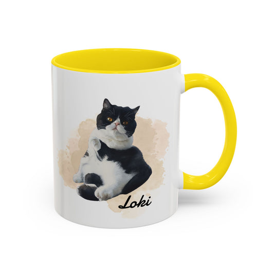 Personalized Dog/Cat/Pet Mug: Photo + Fun Message (Yellow)