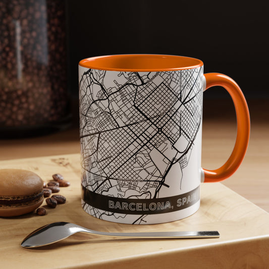 BARCELONA Spain City Map - Personalized Coffee Mug