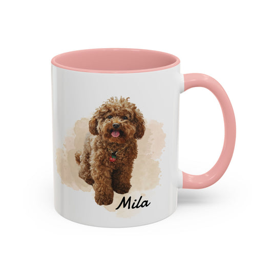 Personalized Dog/Cat/Pet Mug: Photo + Fun Message (Pink)